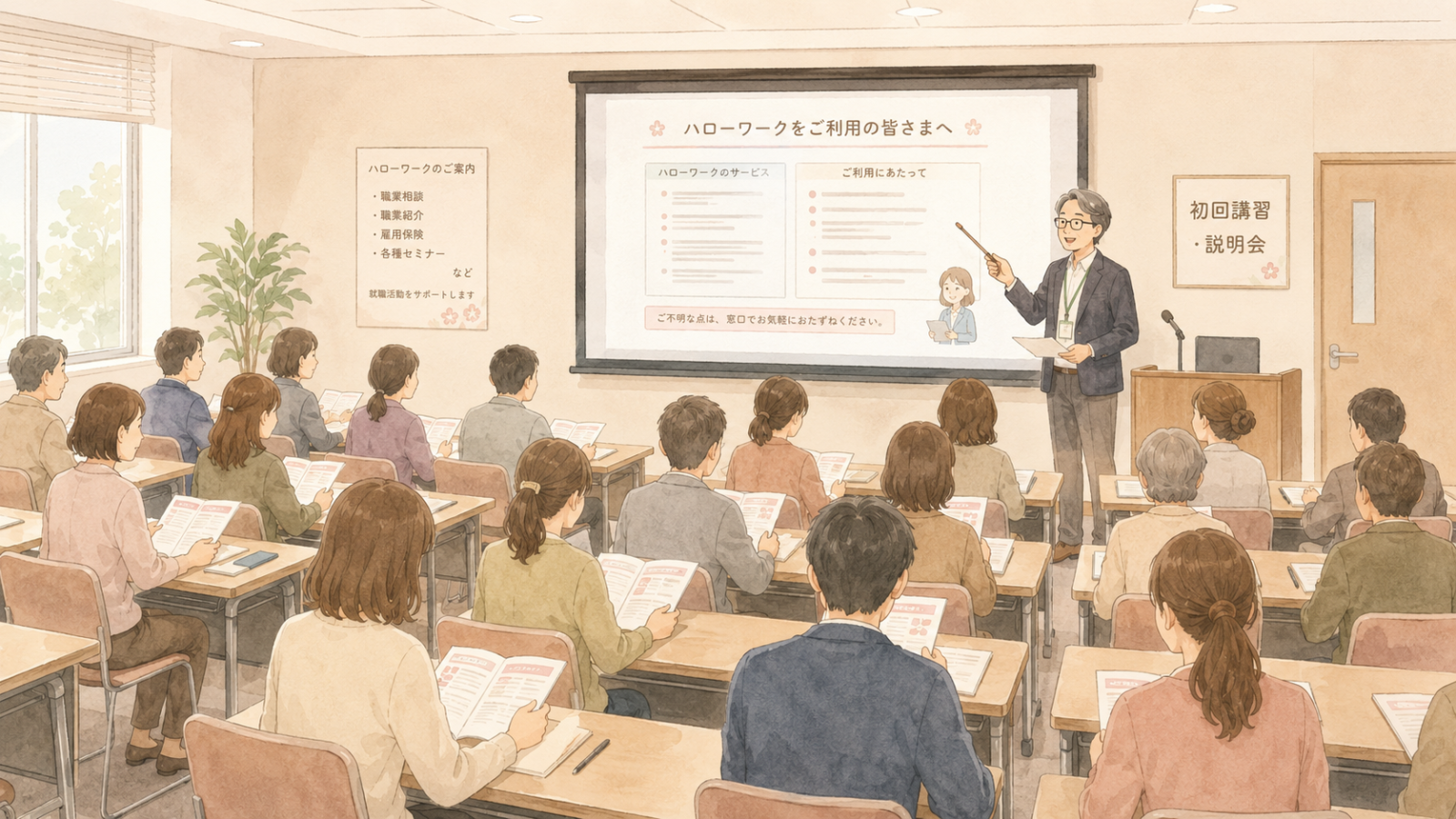 ハローワーク初回講習・説明会の様子