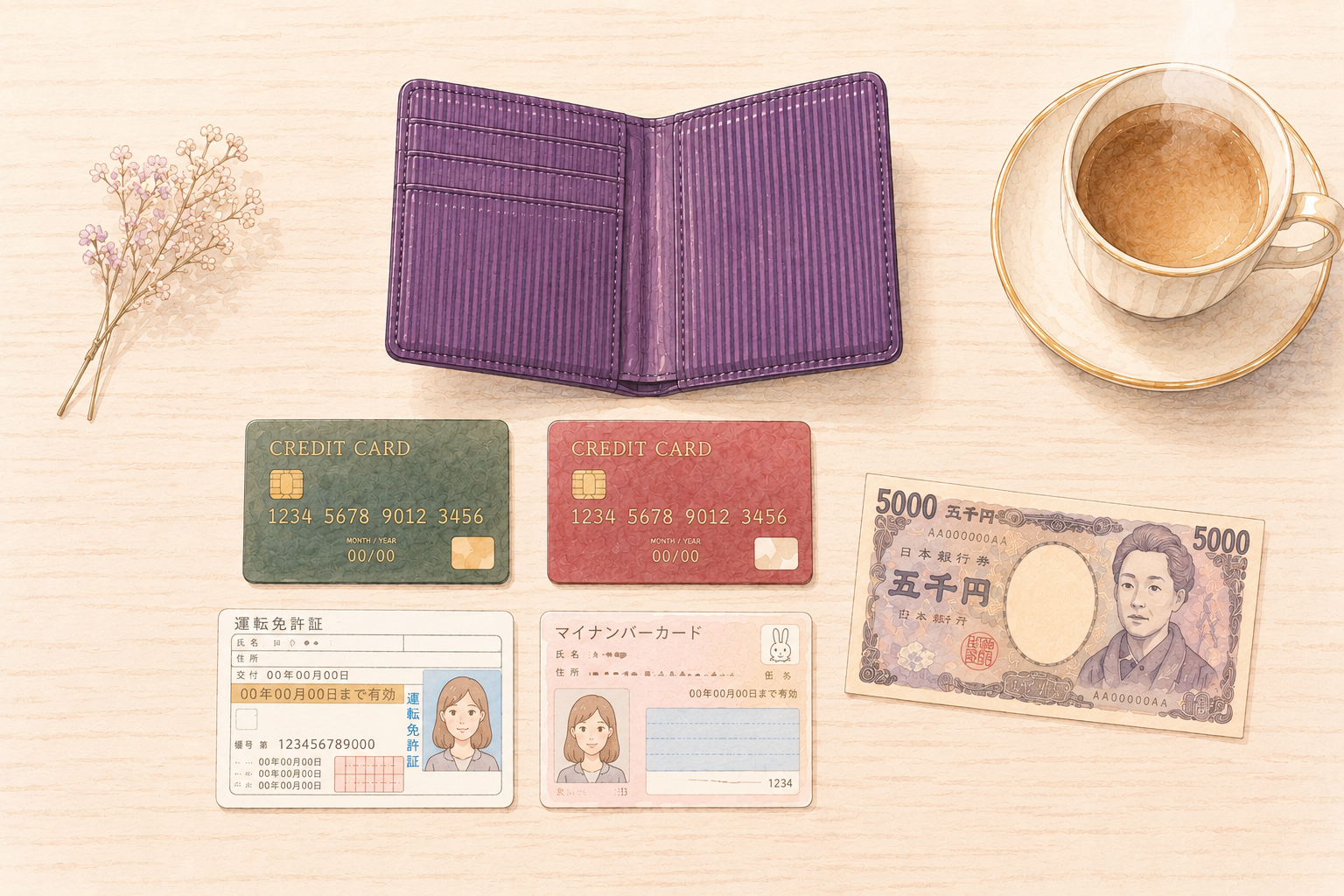 カード入れの中身5つ